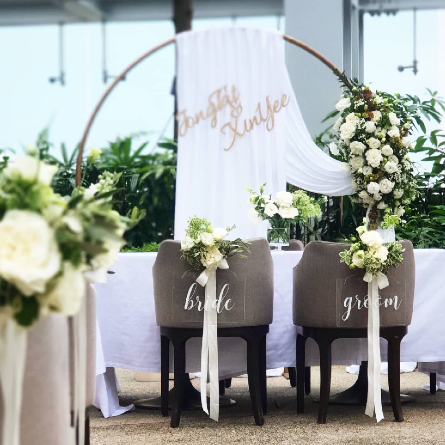 bride and groom chair