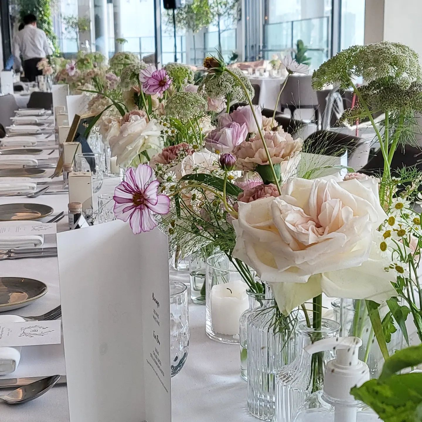 wedding reception table setup